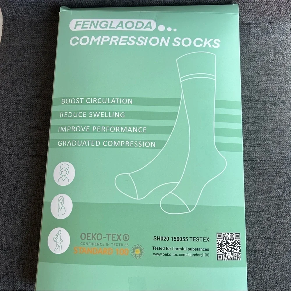 Colorful Compression Socks, 20-30mmHg compression (1 pair), Fresh Spring Colors